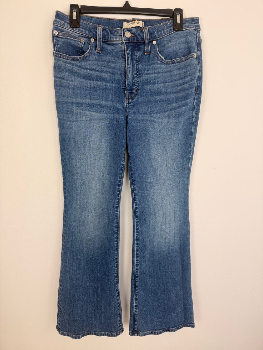 Madewell Womens Skinny Flare Mid Rise Medium Wash Blue Bootcut Denim Jeans 29P